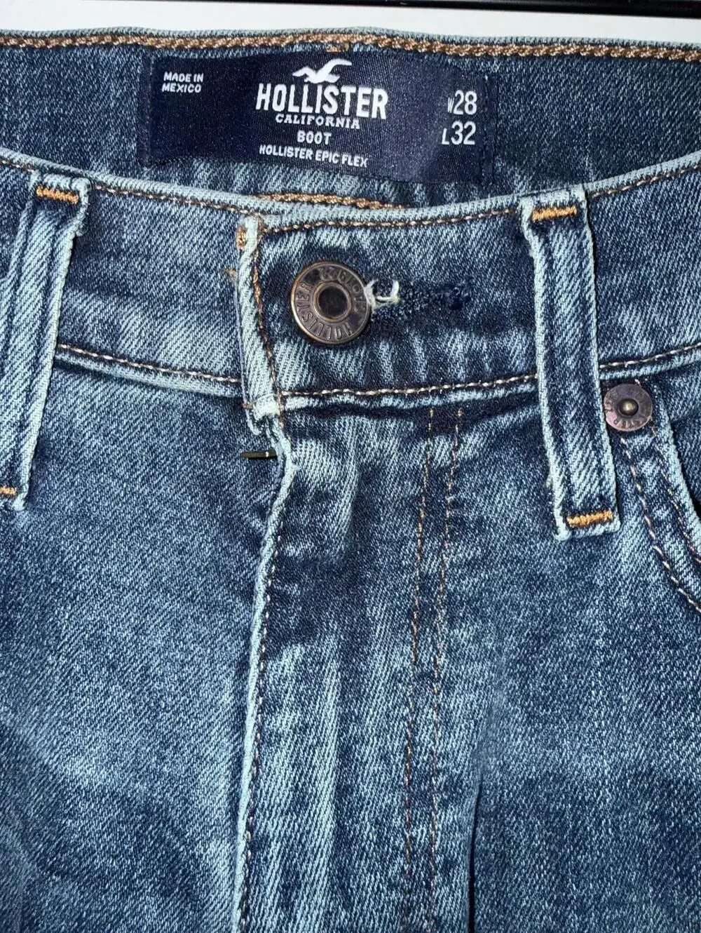 Hollister Epic Flex Boot Cut Jeans Men's 28x32 Medium Wash Denim